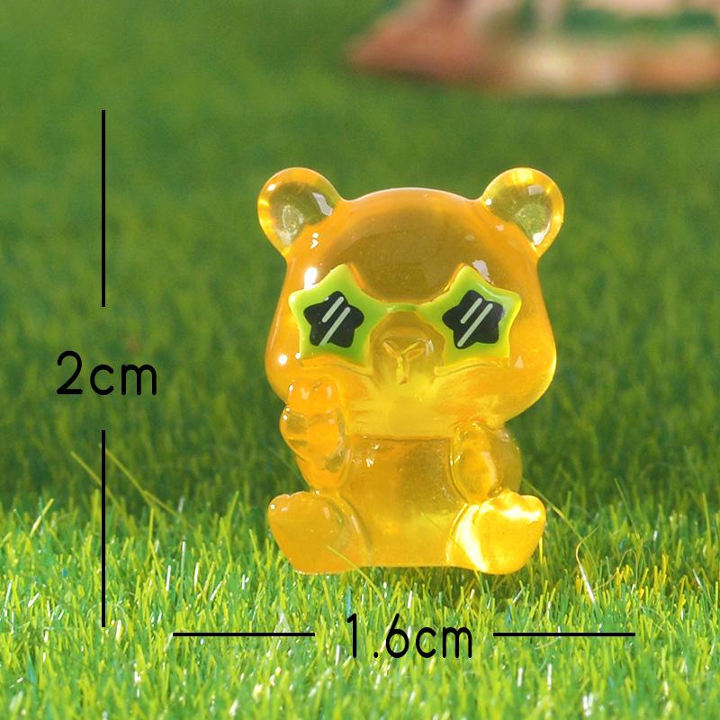 Sunglasses Animal Garden Glow-in-light Small Ornaments Cute Little Rabbit Bear Resin Accessories