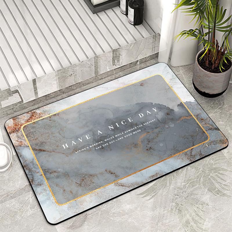 Luxury Marble Floor Mat Diatom Mud Floor Mat Entrance Entrance Door Mat Bathroom Floor Mat Bathroom Moisture-wicking Foot Mat