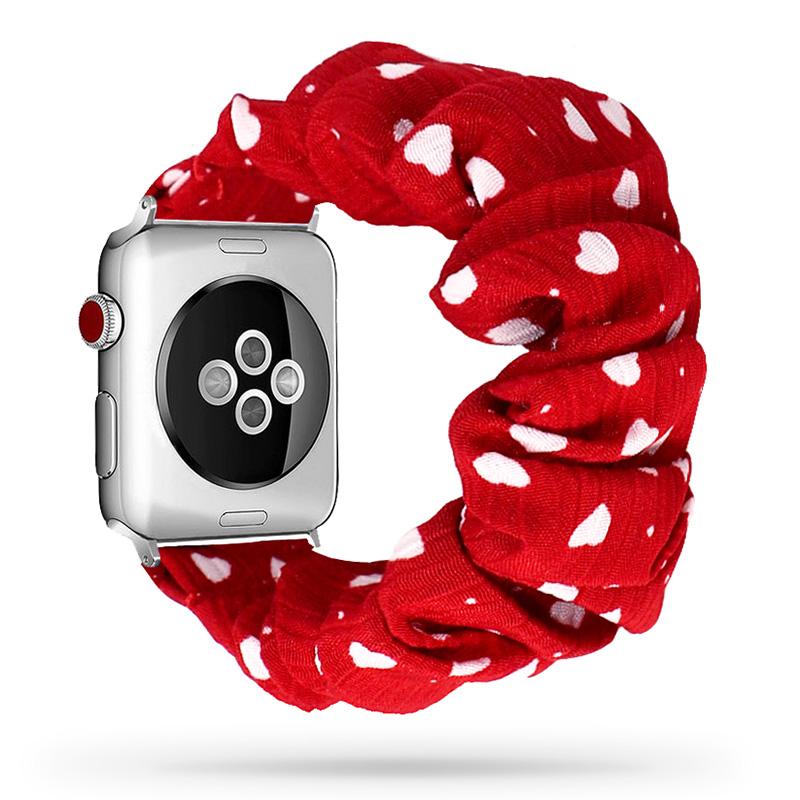 Scrunchie Strap for Apple Watch Band 44mm 40mm Correa iWatch 38mm 42mm Belt Solo Loop Watchbands for Series 7 6 SE 5 4 3