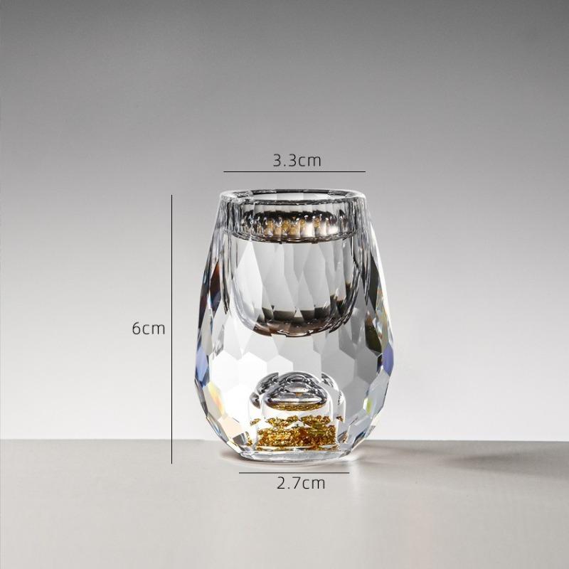 Glass Wine Glass Double Bottom Gold Foil Glass Teacup High-end Gift Hard Wine Cups Cups Glass Set Reusable