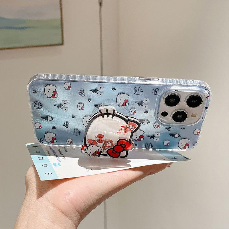 Cute Katie Head Stand Suitable for Apple 16pro Mobile Phone Case IPhone 15 Pro Case 14 13 Large Hole Hard Shell