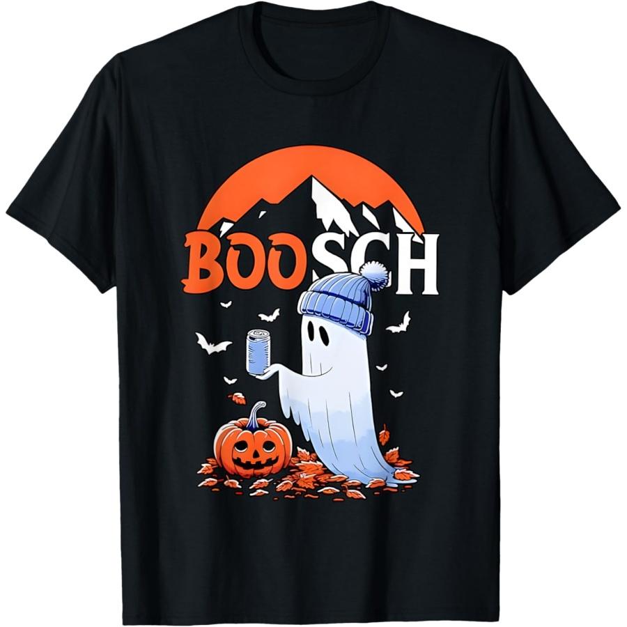 

Хэллоуинская футболка с призраком и пивом Boosch XXXXXL чёрный