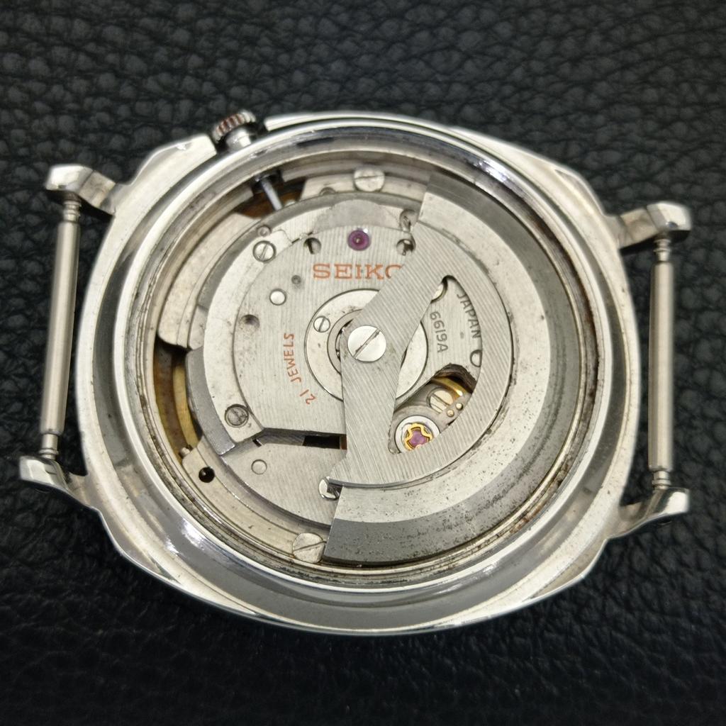 SEIKO 5 AUTOMATIC JAPAN MENS 6619A VINTAGE ARABIC WHITE DIAL WATCH a702443-5 R124-a702443