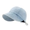 COTTON Foldable Wide Brim Sun Hat Drawstring Adjustable Caps for Men Women Beach Hats Summer Quick-drying Visors Fisherman Cap