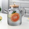 Borosilicate Glass Teapot with Bamboo Lid for Hot & Cold Drinks
