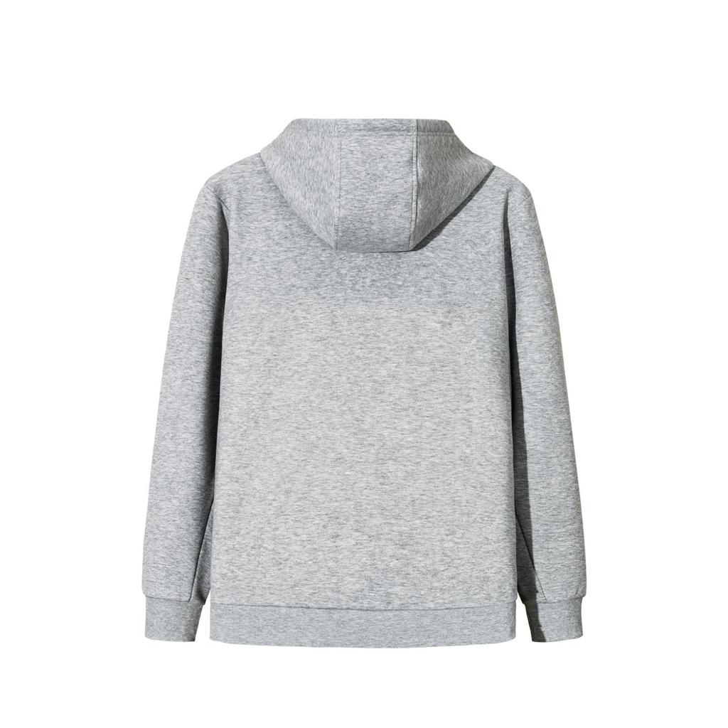 Anta Men's Light Heather Gray Knit Windproof Hooded Sports Jacket 952547701-1