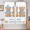 2pcs Cartoonish Bear Print Curtain   Room Darkening Window Treatment   Polyester   Xmas Decor   Home Decor   Rod Pocket Curtain
