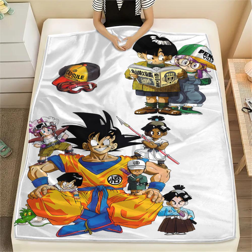 Dragon Ball character Print Flannel Blanket High quality Comfortable for All Seasons Home Decor Warmth and Comfort Perfect for Christmas Gifts