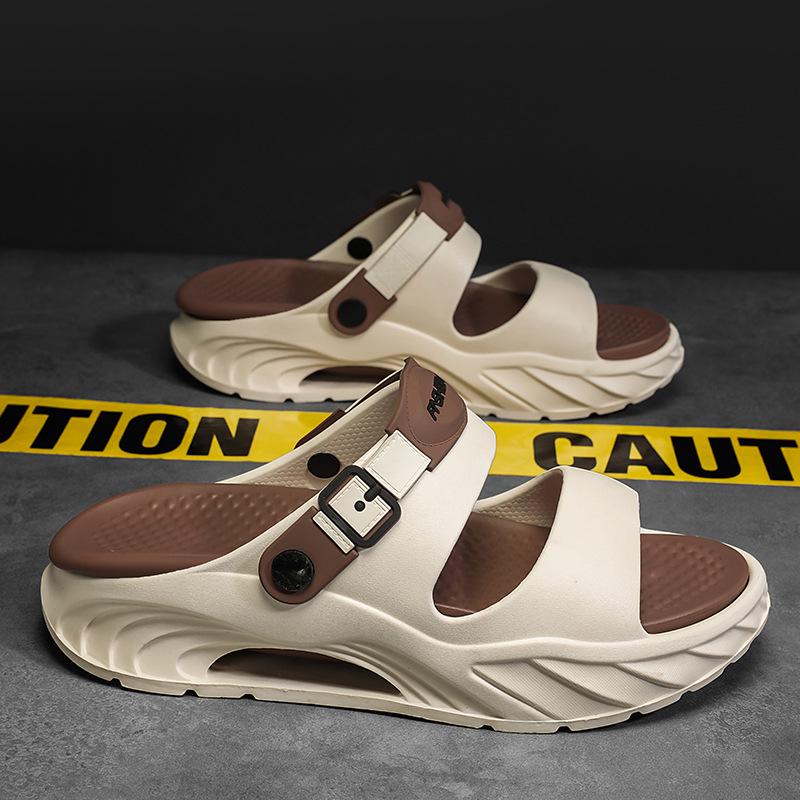 Men's Trendy EVA Cross-Strap Sandals – Thick Sole for Outdoor Sports & Beach