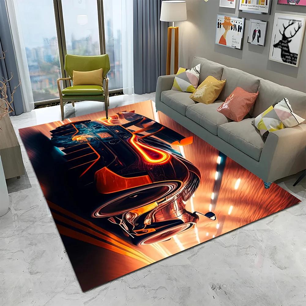 3D Toekomstige Sportwagen HD Concept Auto Cartoon Tapijt Vloerkleed voor Huis Woonkamer Slaapkamer Bank Deurmat Decoratie, Kinderen Antislip Vloermat