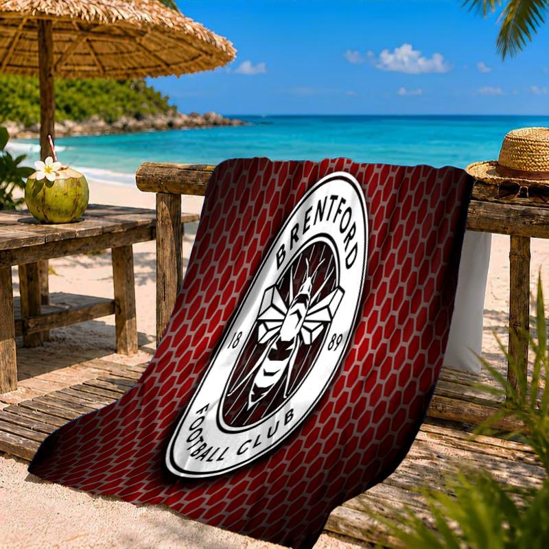 Brentford Football Club Logo Beach Towel Microfiber Beach Towel, Lightweight and Quick-Dry, for Summer Travel, Swimming Pool Fan Birthday Gift