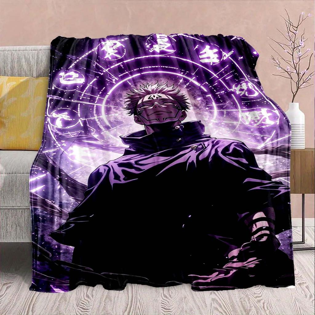 Jujutsu Kaisen Flannel Fleece Blanket Warm Cozy Soft Throw Lightweight Sofa Bed Home Decor
