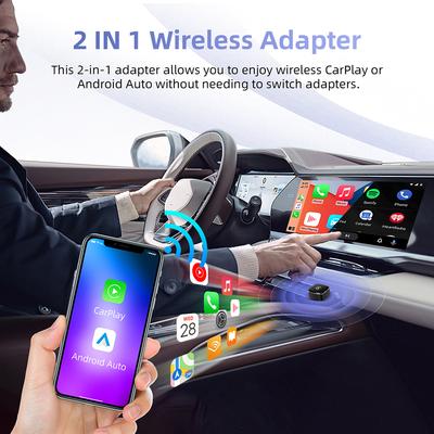 Smart Dongle AI Box 2IN1 Mini Adapter Wired To Wireless Carplay&Android Auto Compatible with 98% of Cars Plug and Play WiFi