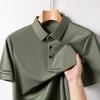 Men's Business Casual Short Sleeved Shirt with Badge Solid Color Polo Shirt Fashionable Breathable Comfortable Versatile Top