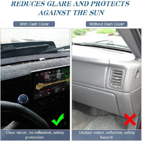 Dashboard Dash Cover Mat Compatible With 1997-2000 Chevy Chevrolet/GMC C1500 C2500 C3500 K1500 K2500 K3500 1997-1999 GMC Yukon/Chevy Tahoe Suburban