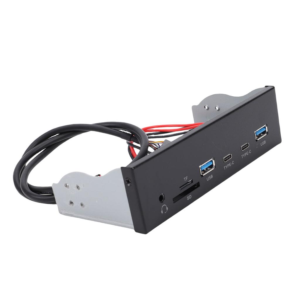 USB3.2 GEN1 Front Panel Hub 5.25 Inch 19 Pin Optical Drive Front Panel with 2 USB 2 Type C Ports Headphone Jack