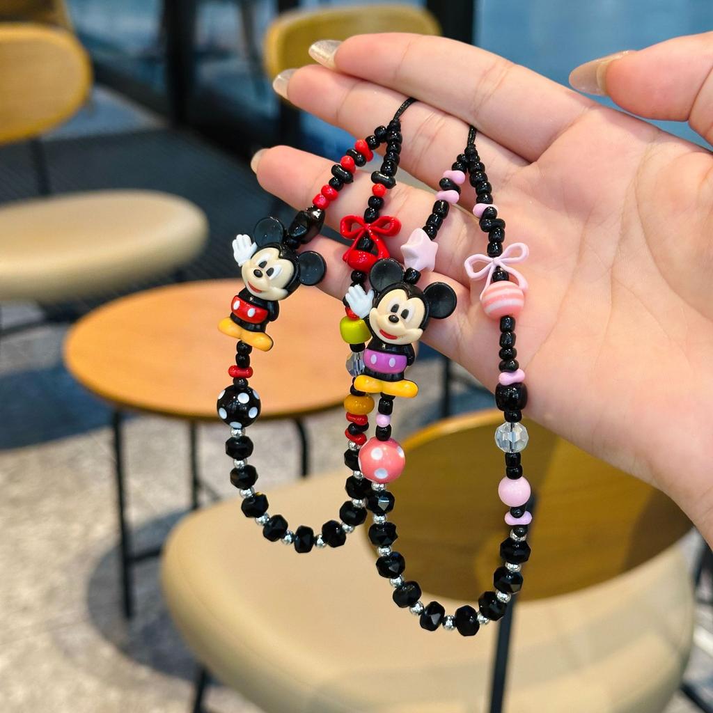 Disney Cartoon Mickey und Minnie Handy-Lanyard Niedlicher Puppen-Stil Lanyard-Anhänger für Männer und Frauen Modischer Tragbarer Schlüsselanhänger