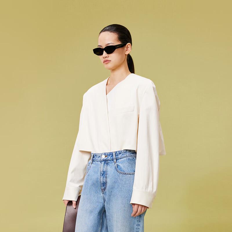 

LESS 2024 Весенняя Хлопковая Повседневная Куртка Без Воротника M