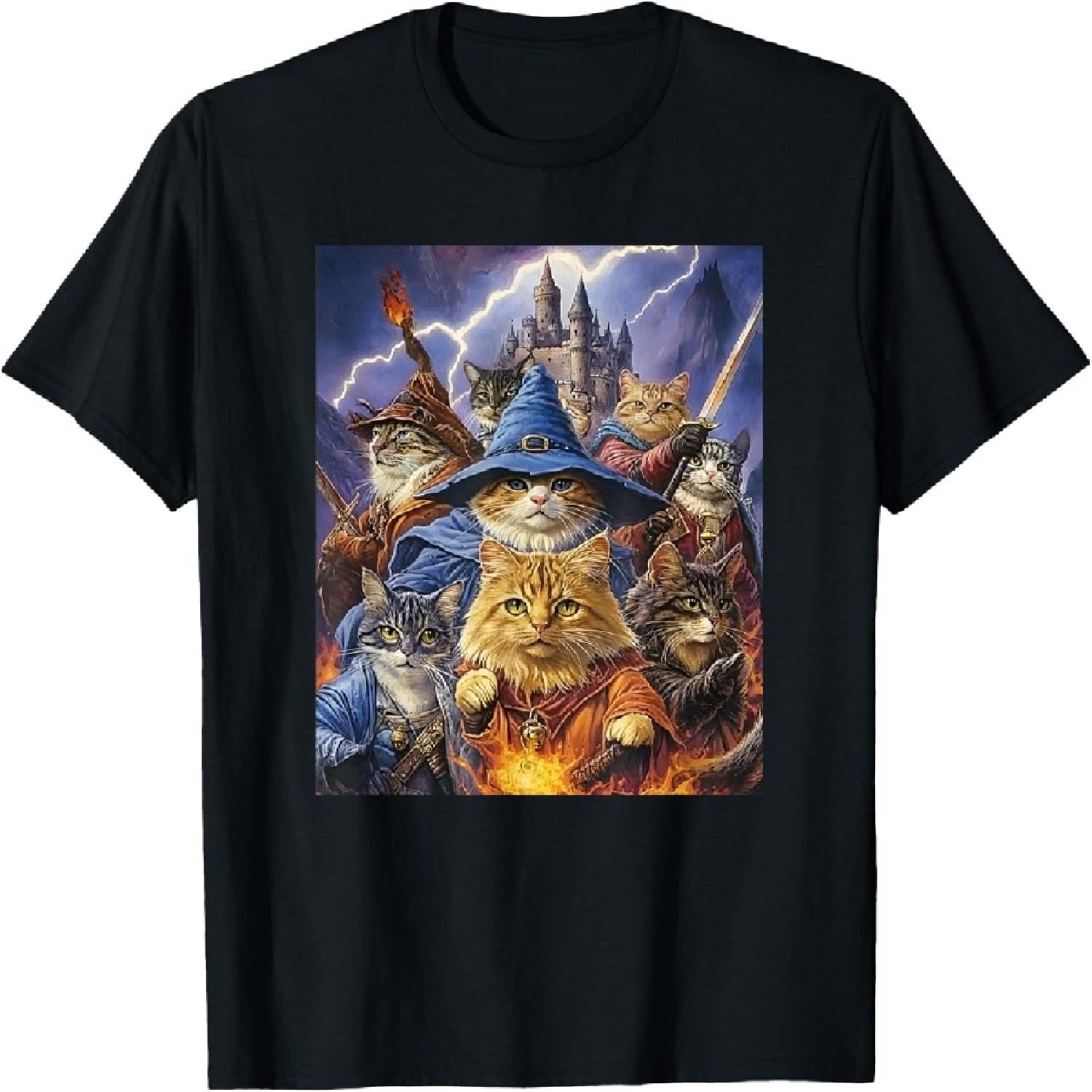 

Fantasy Feline Wizard Cats T-Shirt XXXXXL чорний