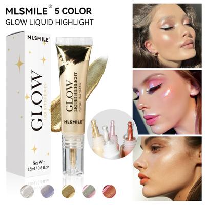 Flüssiger Highlighter für Körper und Gesicht, natürliches, dreidimensionales, perlmuttartiges Highlighter-Gel für das tägliche Party-Make-up