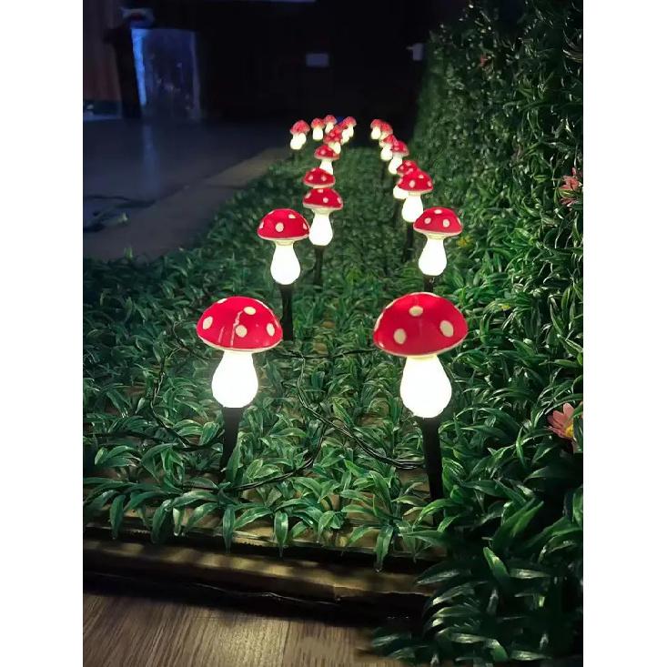 Lumină nouă ciupercă de sol cu LED solar pentru grădină, impermeabilă, decorativă, lumină caldă