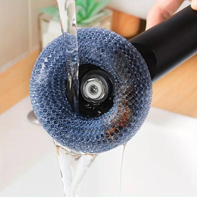 Escova de limpeza líquida recarregável, esponja de limpeza para tigela de cozinha, dispensador de cabo longo, ferramenta de limpeza com sabão para lavar louça