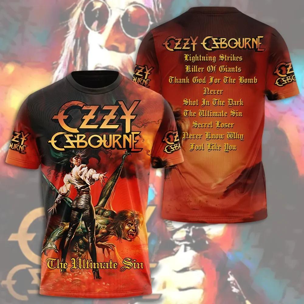 Rock Ozzy Osbourne Kapela 3D Potisk Tričko Pánské Dámské Móda Hip Hop Krátký Rukáv Nadměrná Velikost Sportovní Kulatý Výstřih Pánské Vrcholy Trička