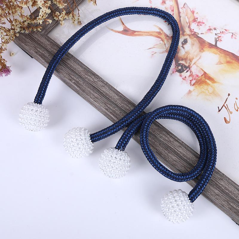 2026 Magnetic Curtain Tiebacks Braided Ball Buckle Punch Free Drapery Holdback Clips Tali Tirai Magnetik