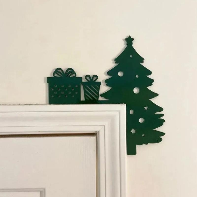 Festives Metal Door Frame Sign Door Corner Decoration for Christmas Celebration Home Decoration for Window and Wall