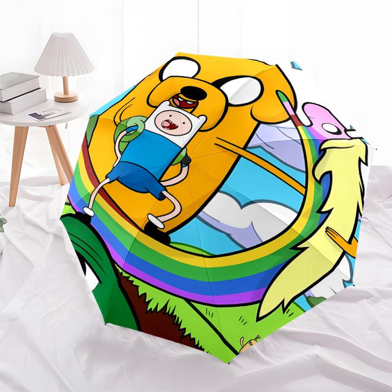 Printed Adventure Time-Printed Folding Umbrella,Outdoor,Leisure,And Travel Umbrella,Durable Umbrella Fabric,Birthday And Holiday Gift