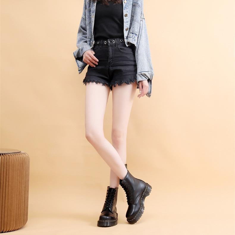 High-top 1460 cargo boots, women's lace-up hard leather open-edge beaded boots, men's and women's glossy leather boots, square-toed motorcycle shoes