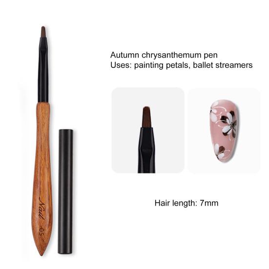 Sandalwood Nail Classic Brush Handle Japanese-style Ergonomic Art Design Eco-friendly Nail Art Brush