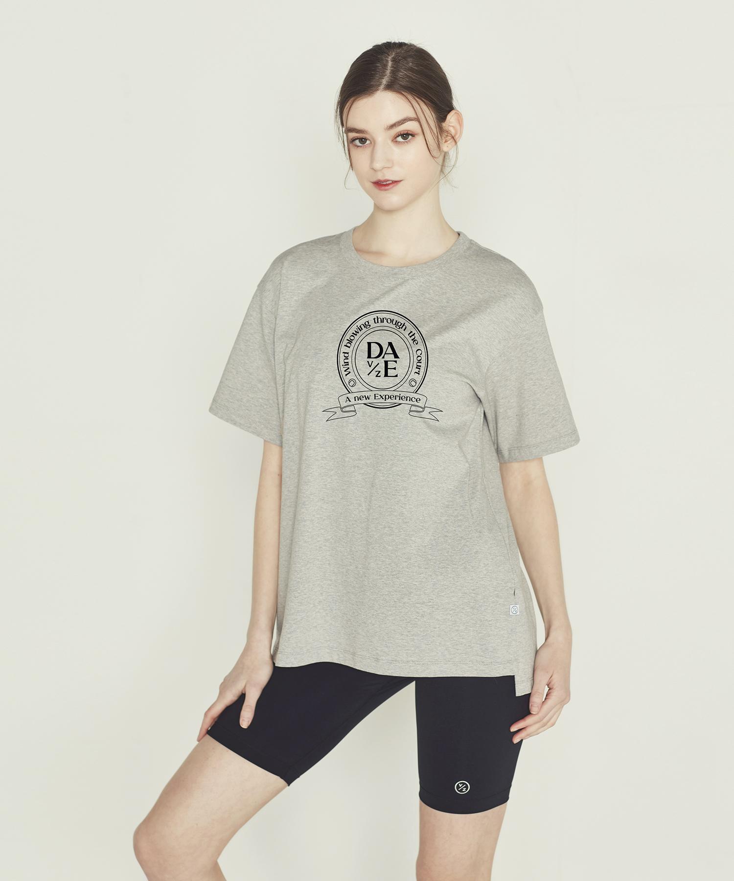 Dave And Days Heritage Logo Boxy Fit Short Sleeve T-Shirt Women S Grey Gray