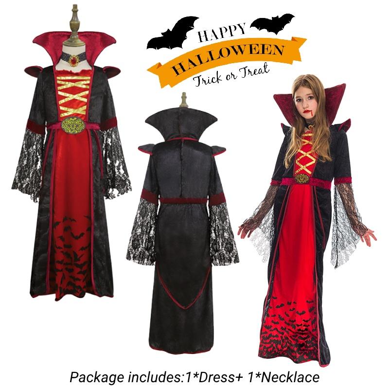 Halloween Girls Vampire Costume Dress Terrifying Horror Cosplay Outfit