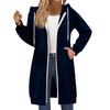 Plus Size Women's Cozy Hooded Cardigan - Autumn/Winter Loose, Casual Long Sleeve Sweatshirt