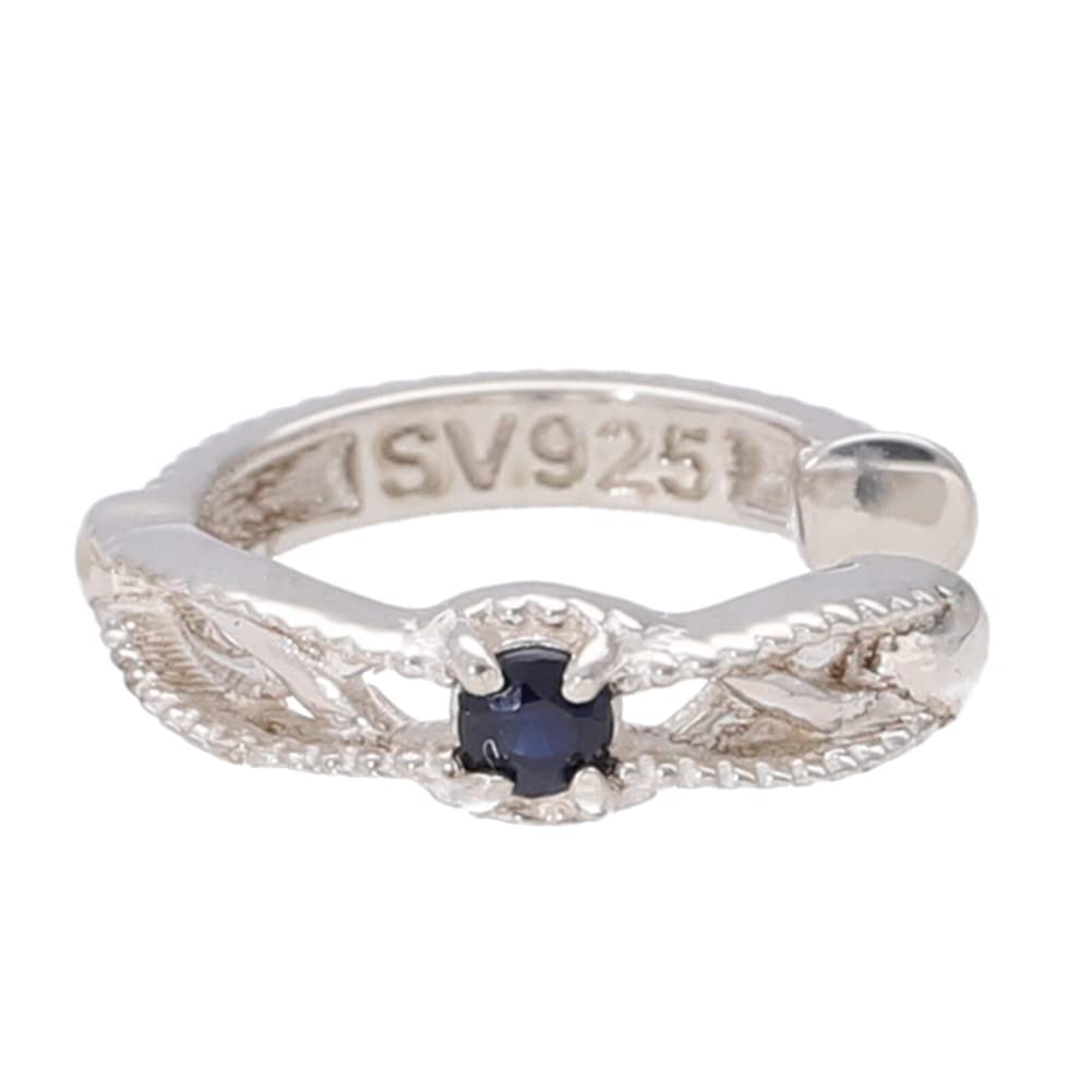 

Shinjuku Gin no Kura Sapphire Openwork Silver 925 Ear Cuff (Single Ear) for Women, Simple Design