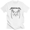 2026 Funny Cat Meowtallica Cat Rock Music Printed Cotton Tshirt Unisexs Summer Casual Top Short Sleeve Classic Male Unisex Tee