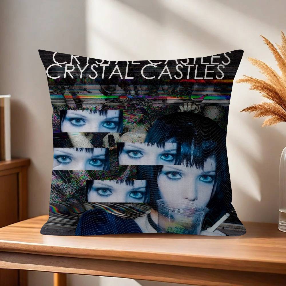 Cushion Cover Car Throw Pillow Case For Sofa Car Christmas Gift Anime Crystal Castles Band
