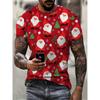 Christmas Tree Pattern Men's T-Shirt Funny Santa 3D Print Summer Casual Short Sleeve Crew Neck Top