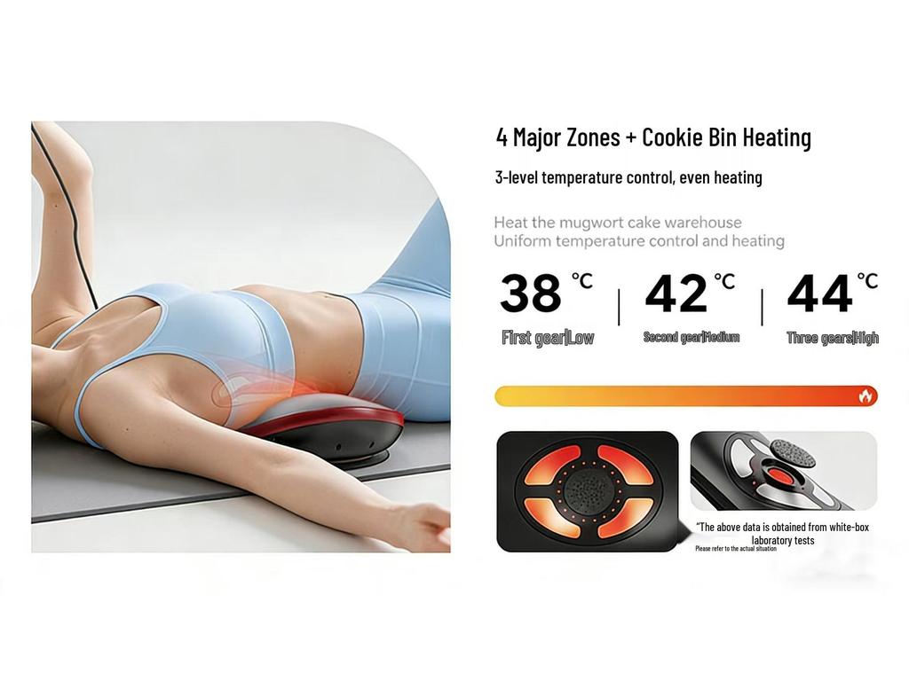 Lumbar Support Heated Waist Massager Pillow with Multi-Function Massage and Charging Capability