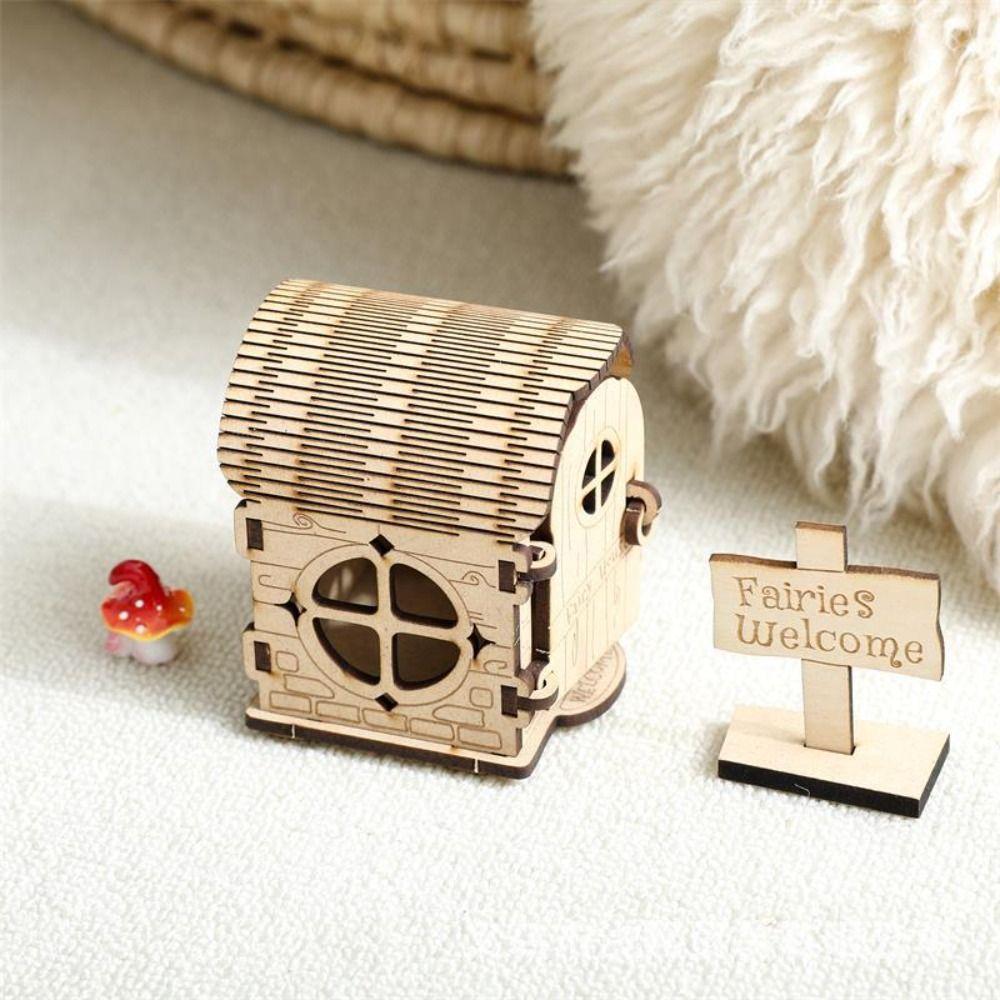 DIY Kit Wooden Fairy House Kit Wooden Material DIY Assembled House  Desktop Decoration