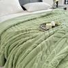 Nine-Grid Double-Layer Blanket Thickened Same Color Lamb Wool Skin-Friendly Comfortable Multi-Functional Leisure Nap Blanket