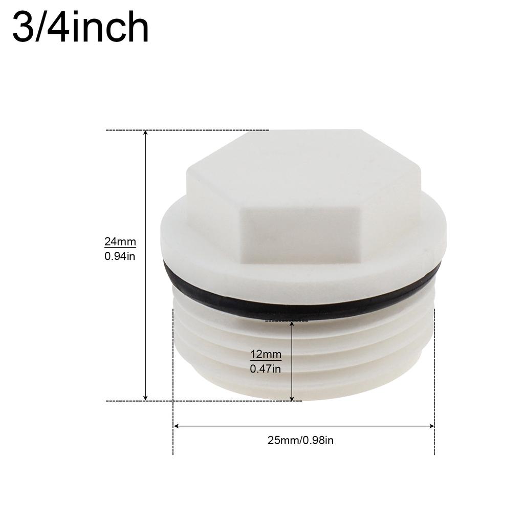 5Pcs White Outer Hex Male Thread PPR Pipe End Caps, Garden Water Tubing Stopper Plug for Outdoor Pipeline Blocking Connection