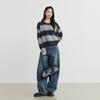 Elva' Island Women's Striped Drop-Shoulder Wool Sweater