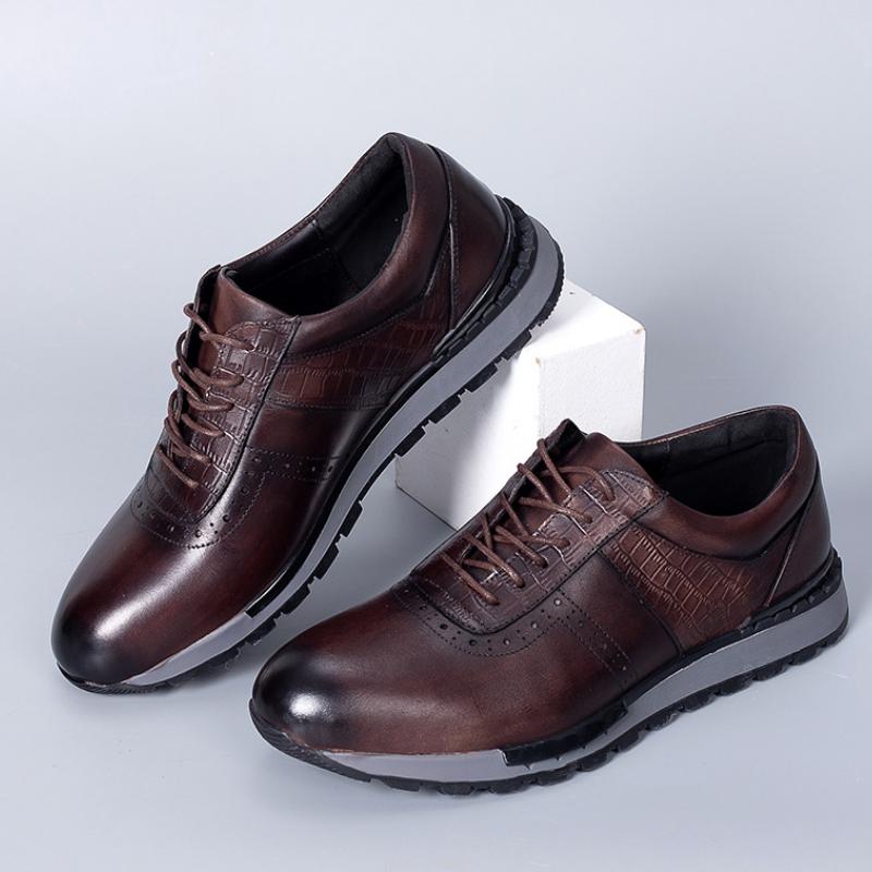 Fashion Men's leather shoes Spring autumn men's casual shoes Leather trend sports fashion wedding shoes zapatos sapat a20