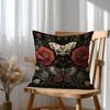 Elegant Floral Moth Butterfly Pillowcase Dark Botanical Aesthetic Throw Cover Art Home Decoration 45x45cm