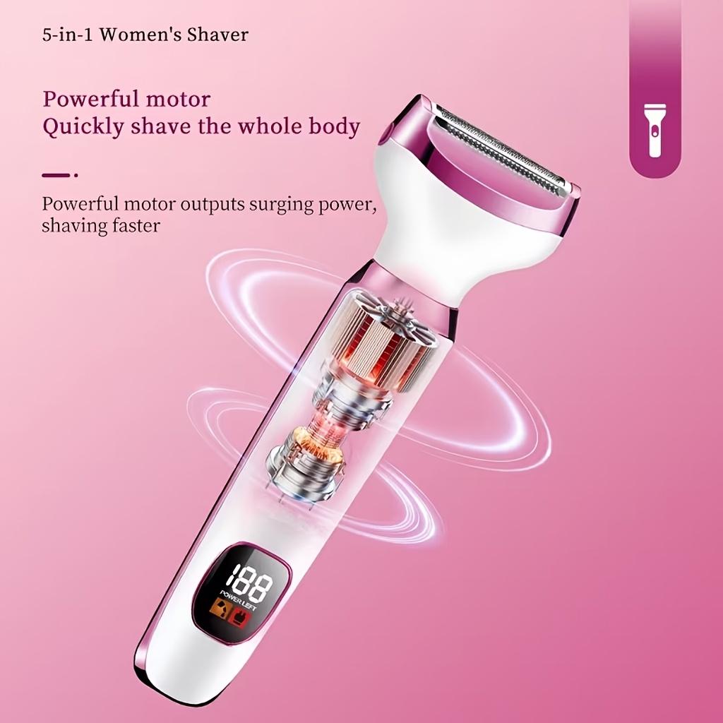 Multifunctional women's electric shaver,5Combination1Electric shaver Suitable for private areas, eyebrows, nose, face, legs, and underarms Portable
