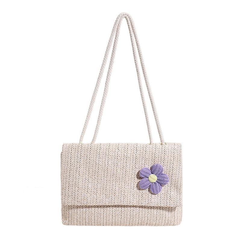 Elegant Korean Style Woven Handbag 2023 Summer Trendy Chic Small Square Bag