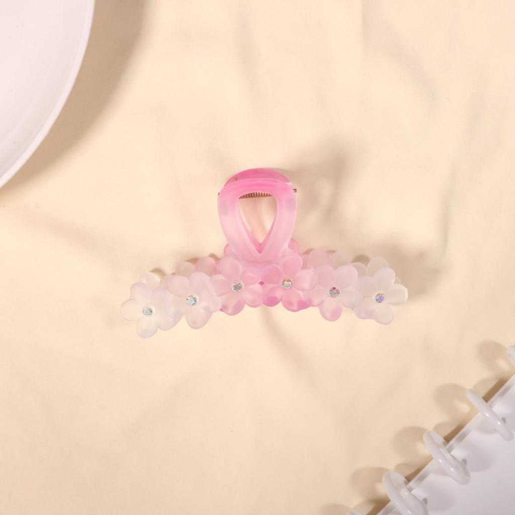 Gradient Rhinestone Shark Hair Clip for Women's Updo