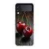 Transparent Phone Case For Samsung Galaxy Z Flip 3 4 5 6 7 Hard Folding PC Z Flip3 Flip4 Cover Red Cherry